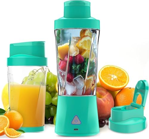 Portable Blender, 360 Watt Personal Blender for Shakes and Smoothies, Green by BESNOOW