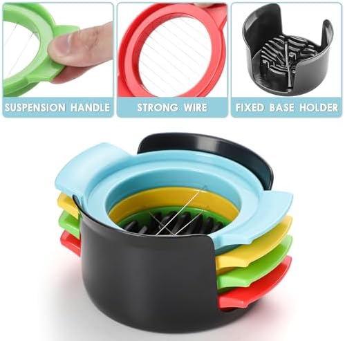Egg Slicer for Hard Boiled Eggs，4 in 1 Multifunctional Egg Cutter,Strawberry slicer, Strawberry, Tomato, Dicer for Soft Fruit Mushroom Home Use - Image 4