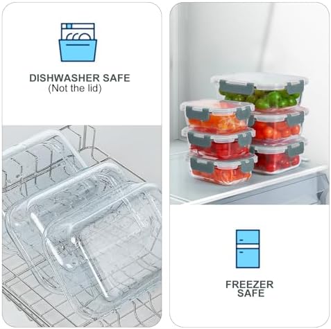 10 Pack Glass Food Storage Containers with Lids