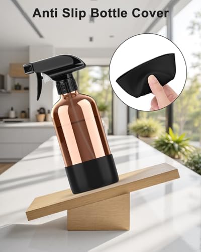 Bontip Amber Glass Spray Bottle, 16 oz, 1 Pack (Black & Brown & Blue) - Image 5
