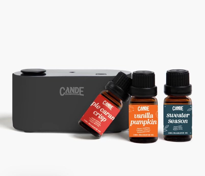 CANDECraftCo Waterless Travel Diffuser Gift Set, Fall Scents, 3 Oils by CECraftCompany