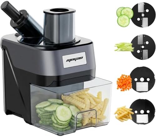 MOGAN 4 in 1 Electric Vegetable Cutter, Commercial Vegetable Dicer Slicer by MOGAN