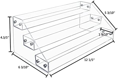 3-Tier Clear Acrylic Spice Rack Organizer for Cabinet Countertop