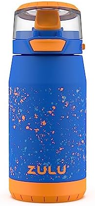Kids Flex 12oz Stainless Steel Insulated Water Bottle, Toddler Cup with Silicone Spout, Leak-Proof Locking Flip Lid and Carry Loop for School Backpack, Lunchbox, and Outdoor Sports, Blue