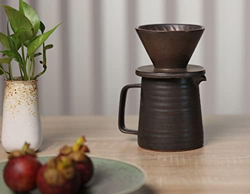 Stoneware Pour Over Coffee Set with Dripper & 16 fl oz Carafe