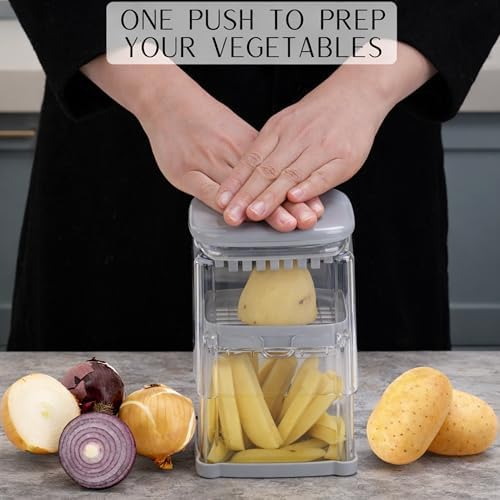 Brieftons PerfectCut 4-Blade Manual Vegetable Chopper, Food Dicer Chop Box - Image 2