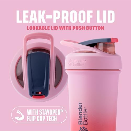 BlenderBottle Sport Sleek Insulated Shaker Bottle 25 oz Flamingo Gradient - Image 2