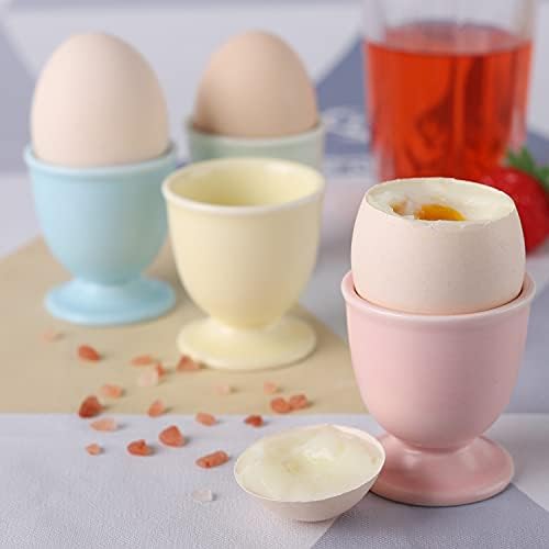 Porcelain Egg Cups Ceramic Egg Stand Holders for Soft Boiled Eggs Set of 4