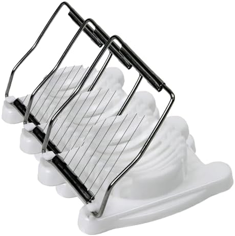 Chef Craft Basic Plastic Egg Slicer, 4 inches in length 8 stainless steel wires, White (Pack of 3) by Chef+Craft