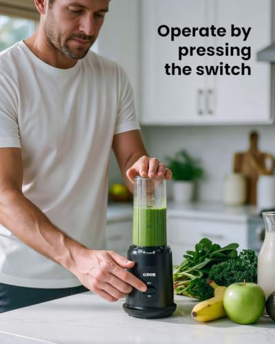 GDOR Personal Blender, 400W Smoothie Maker with 17.6oz Travel Cup, Black - Image 2
