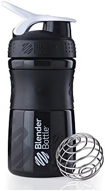 BlenderBottle SportMixer Tritan Grip Shaker Bottle, Black/White, 20-Ounce by BlenderBottle