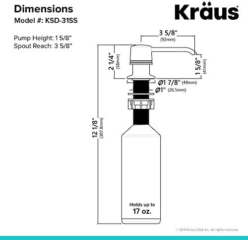 KRAUS Kitchen Soap and Lotion Dispenser in Stainless Steel, KSD-31SS