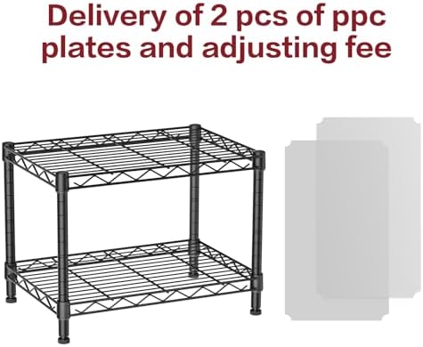 Small Wire 2 Shelves Pantry Metal Shelf Floor Organizer Under Desk