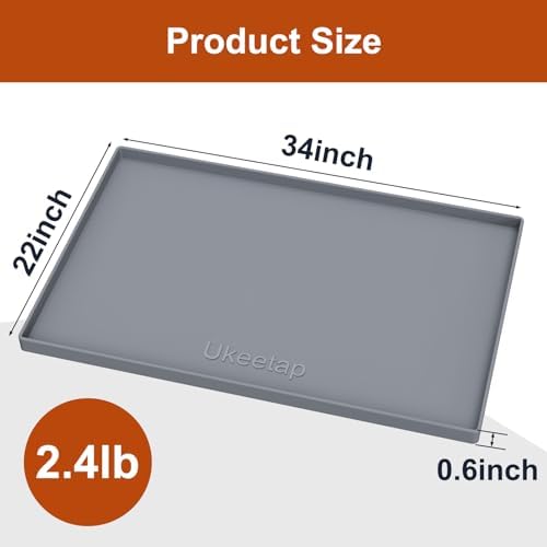 34" x 22" Extra Thick Silicone Mat Waterproof with Raised Edge