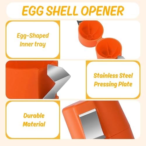 3PCS Egg Shell Opener Egg Separator Stainless Steel Egg Peeler for Eggs, Easy Raw Egg Cracker & Boiled Egg Slicer, Kitchen Gadgets for Baking Breakfast - Image 6