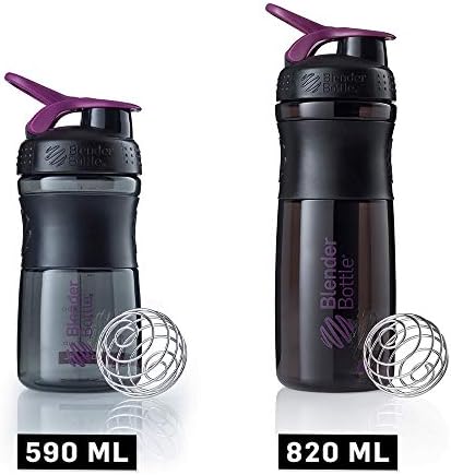 BlenderBottle SportMixer Tritan Grip Shaker Bottle, Transparent Black/Plum, 28-Ounce - Image 7