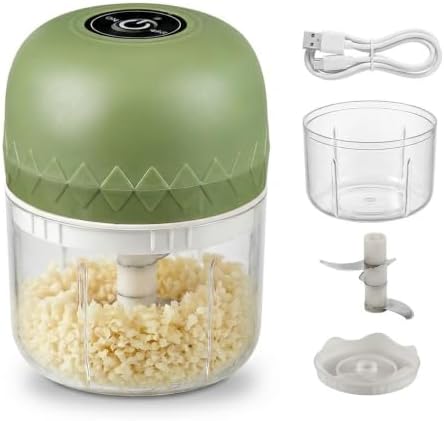 Electric Garlic Chopper, Portable Food Processor, Cordless Chopper (Green) by Unknown