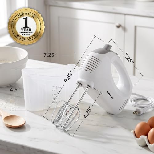 5-Speed Electric Hand Mixer with Storage Case, White HM151W