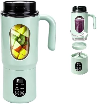 Portable Blender 580ML with LED Display and 12-Blade (green) by Lilogimakelifemoreportable