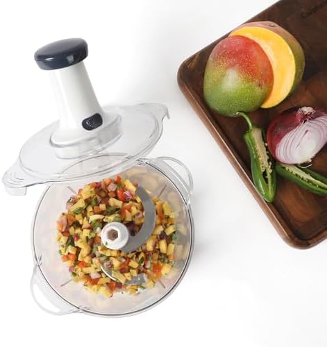 Calphalon Aero Food Chopper, Manual Vegetable Chopper with Container, Large-Capacity BPA-Free Chopping Bowl with Interchangeable Blades for Dicing, Slicing & Meal Prep - Image 6