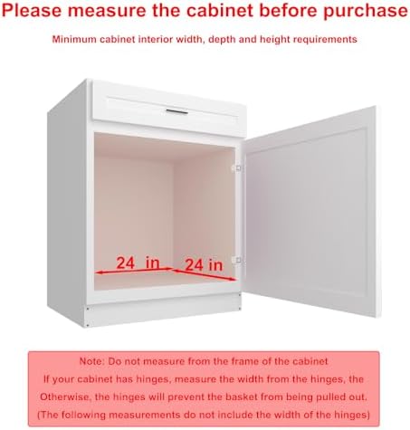 Pull Out Cabinet Organizer, Heavy-Duty Metal Sliding Drawer Shelf for Kitchen Cabinets, Chrome, Doesn't Include Door Fittings (23 * 21 IN)