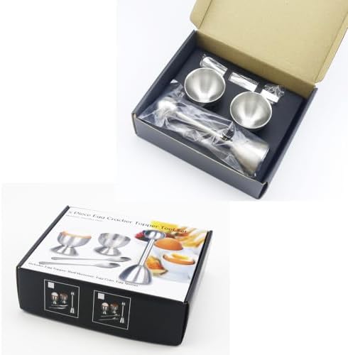 9pcs Steel Egg Cracker Topper Set,Hard Boiled Eggs Separator Holder