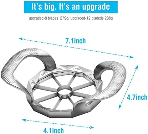 Apple Slicer, HEAVY DUTY Apple Corer, 8-Blade Stainless Steel Apple Cutter Divider Pitter ，Sturdy and Sharp