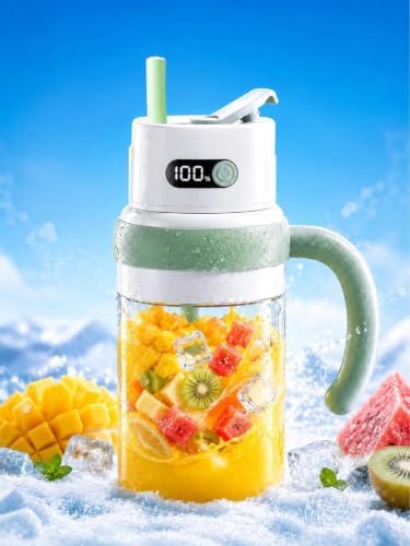 Portable Juicer Blender Cup, USB-C Rechargeable, Green by Unknown