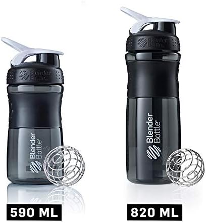 BlenderBottle SportMixer Tritan Grip Shaker Bottle, Transparent Black/White, 28-Ounce - Image 7