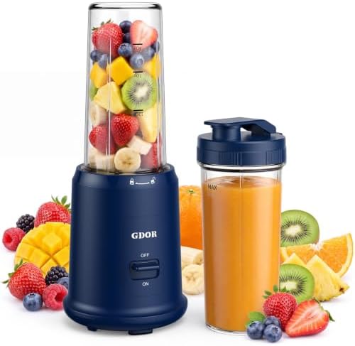 GDOR Personal Blender, 400W Smoothie Maker with 17.6oz Travel Cup, Blue by GDOR