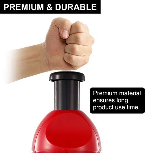 Geedel Food Chopper, Easy to Clean Manual Hand Vegetable Chopper, Dishwasher Safe Slap Onion Cutter for Veggies Onions Garlic Nuts Salads Red - Image 4