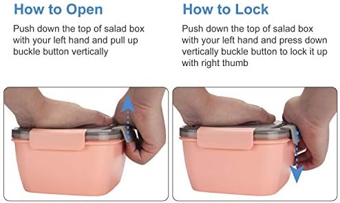 Salad Lunch Container To Go, 2 Packs 52-oz Salad Bowls to go for lunch