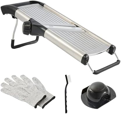 Restaurantware Adjustable Stainless Steel Mandoline Slicer with Guard, 1 Ct by Restaurantware