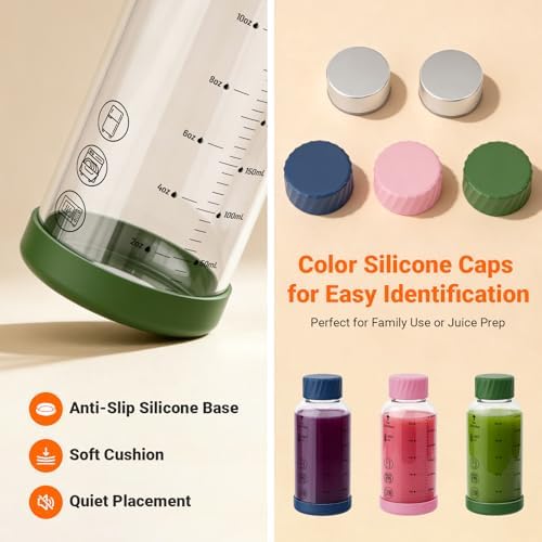 16 oz Glass Juice Bottles 6 Pack, Leakproof Borosilicate Glass Bottles - Image 5
