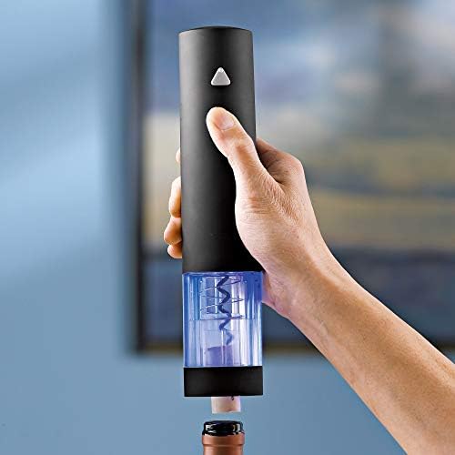 Electric Blue Push-Button Corkscrew, Black