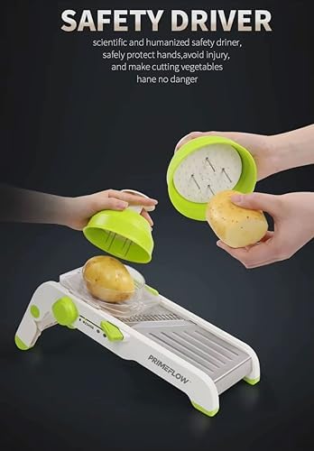 Mandoline Slicer for Kitchen — Adjustable Stainless Steel Vegetable Slicer with Safety Guard | 6 Thickness Settings | Julienne, Slice, Dice & Crinkle Cut | Compact & Foldable Food Slicer - Image 4