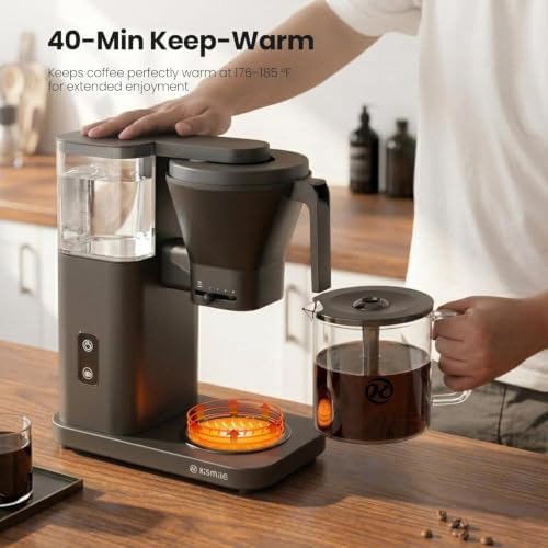 SCA-Certified 8-Cup Drip Coffee Maker with Pour-Over Control
