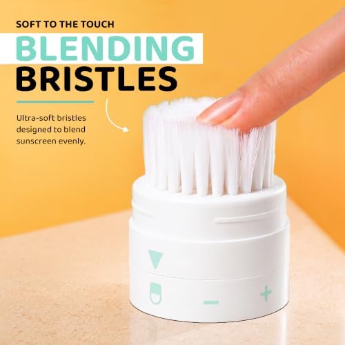 Brushi® Patented Sunscreen Applicator – Refillable Squeezable Bottle with Soft Blending Brush Mess-Free Sunscreen Applicator for Face & Body, Adults & Kids Travel Size 3oz (Cinnamon Bay Blue) - Image 5