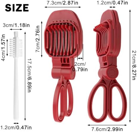 Fruit Slicer with 1 Cleaning Brush, for Strawberry, Banana, Kiwi, Mushroom, Egg Slicer with Stainless Blades and ABS Material,Rapid & Safe Slicing, Dishwasher Safe - Image 2