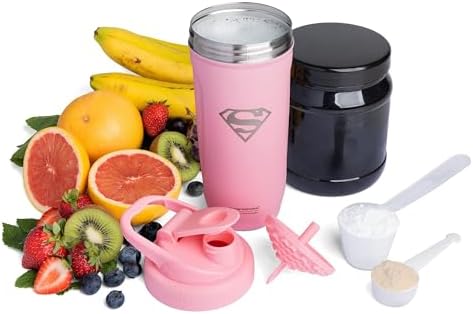 Smartshake DC COMICS Reforce Stainless Steel Protein Shaker Bottle 900 ml | 30 oz - Leakproof Screw-on Lid - BPA Free – Unisex - Non Insulated - Supergirl Logo - Image 6