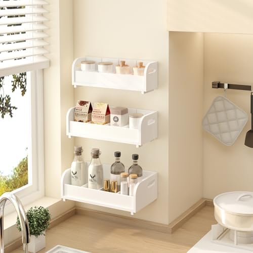 3-Tier Bamboo Tea Box Rack with Removable Dividers, Wall Mount Large Capacity for Pantry Drawer Cabinet Kitchen Office Coffee StationTea Bag Organizer, Stackable Tea Holder for Countertop, White