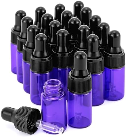 Kesell 3ml Purple Glass Dropper Bottles, 20-Pack by Kesell