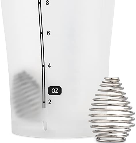 DualShaker Pro 32 oz Shaker Bottle for Protein Shakes, Shaker Cup w/Handle & Ball Blender Whisks, Dual Mixing Shaker Bottle with Storage, 2 in 1, for Travel To Go, BPA Free (White)