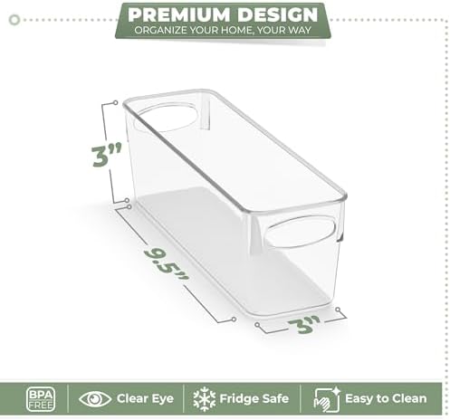 Fridge Organizers and Storage, Clear Bins (Small, 10 Pack)