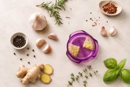 NexTrend Garlic Twister 4th Gen, purple manual garlic mincer for ginger, herbs and nuts - Image 6