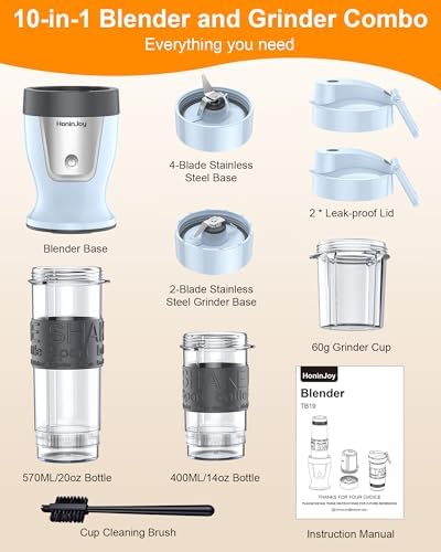 10-Piece Portable Personal Blender, 650W Smoothie Blenders - Image 6