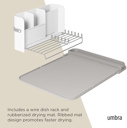 Sling Dish Drying Rack, Space Saving Foldable Storage, White