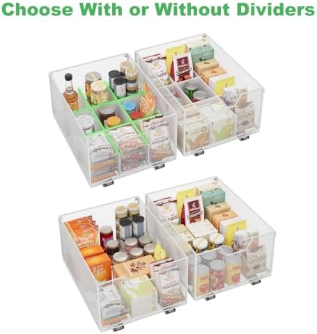 2 Pack Pull out Cabinet Organizer,Slide out Pantry Shelves Drawer Storage