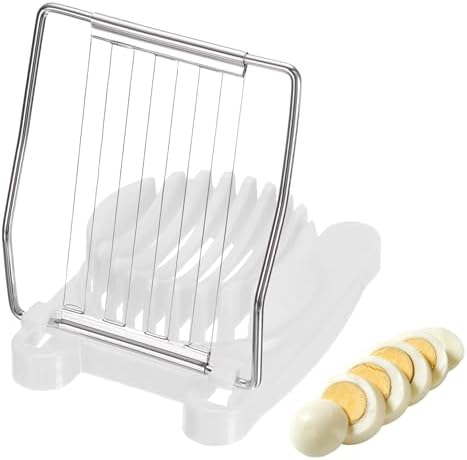 uxcell Egg Slicer for Hard Boiled Eggs, Stainless Steel Wire, White by uxcell