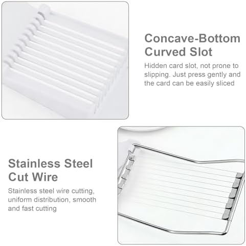 Heavy Duty Luncheon Meat Slicer, Egg Cutter with 10 Precise Slices, Stainless Steel Kitchen Slicing Tool for Egg,Bananas, Avocados,Luncheon (White, 10 slicer) - Image 3
